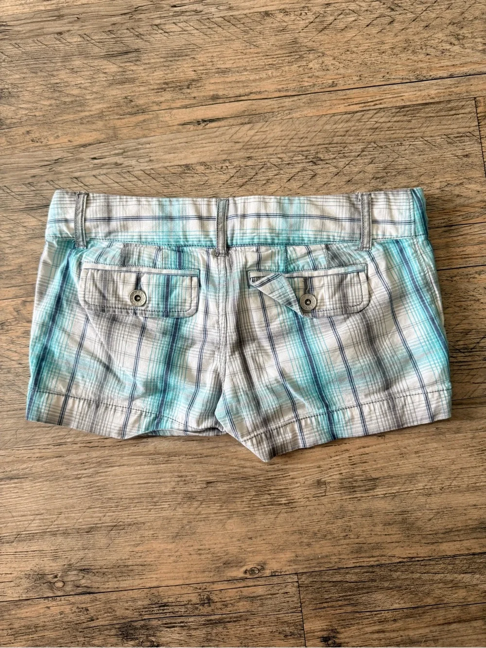 Guess Plaid Shorts in Teal & White